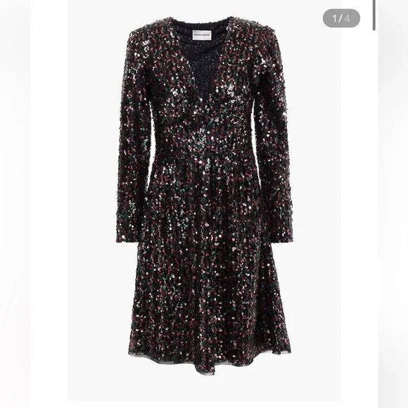 New Antik Batik Lazer Lace-up Sequin Tulle Mini Dress 🪩 SZ 6 NWT! - Picture 4 of 16